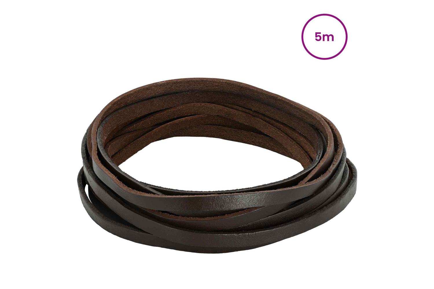 Vidaxl Leather Strap 1 Dark Brown 500 X 05 Cm Leather-2
