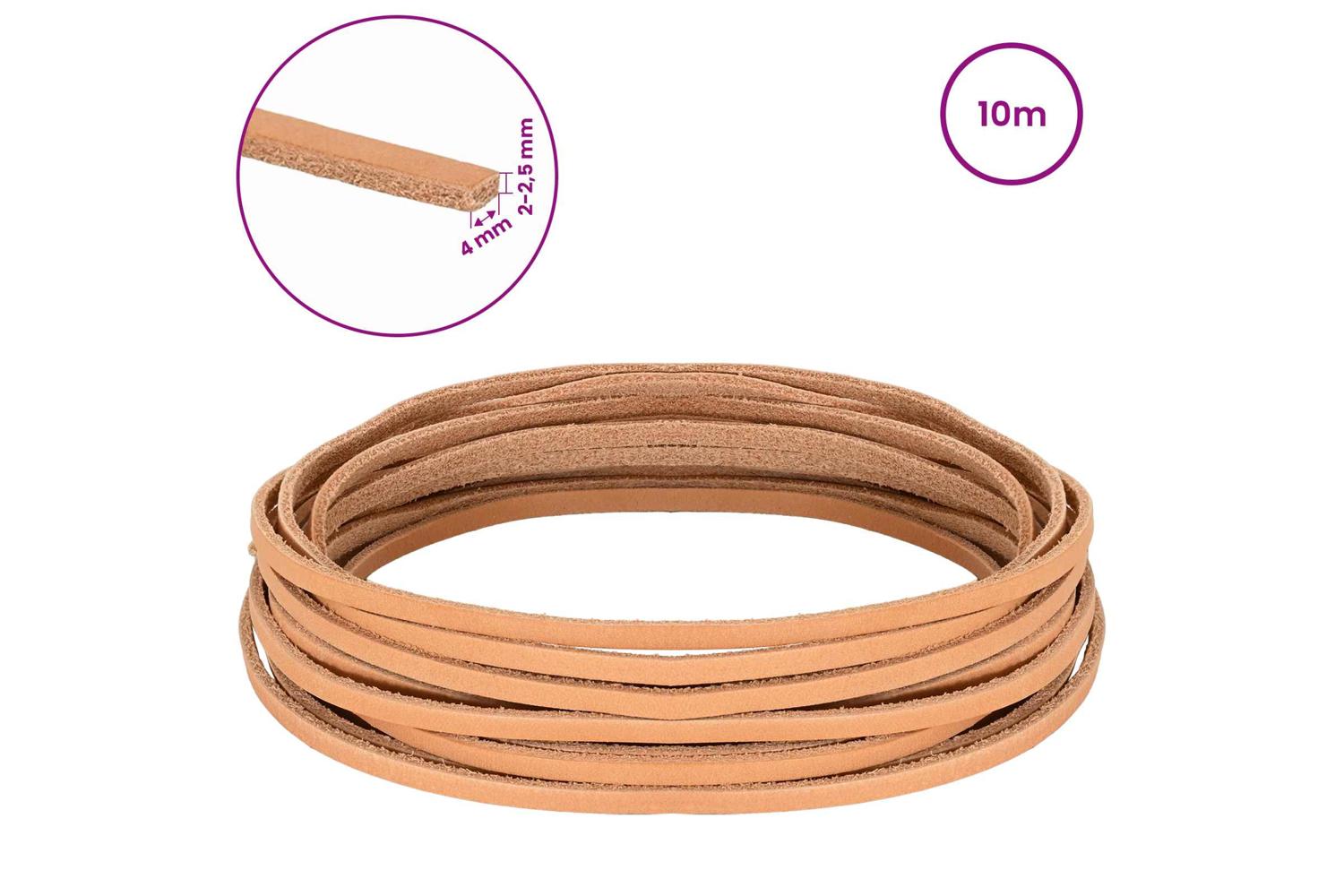 Vidaxl Leather Strap 1 Light Brown 1000 X 04 Cm Leather-8
