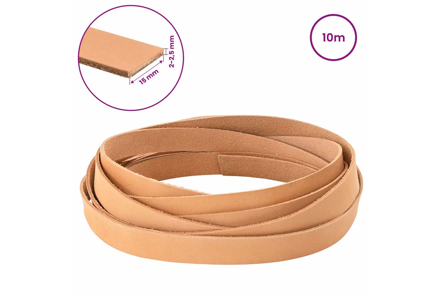 Vidaxl Leather Strap 1 Light Brown 1000 X 15 Cm Leather-8