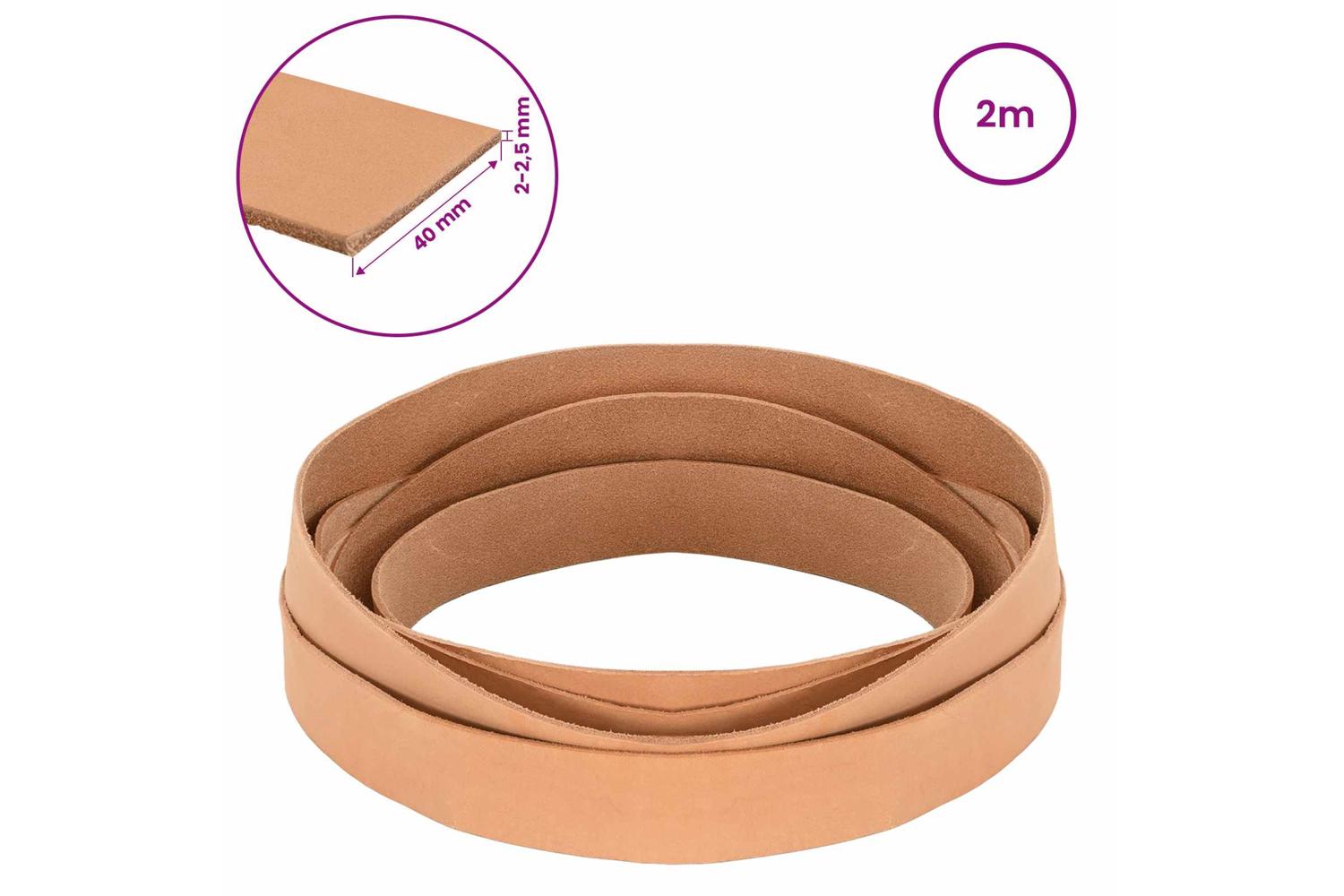 Vidaxl Leather Strap 1 Light Brown 200 X 4 Cm Leather-8