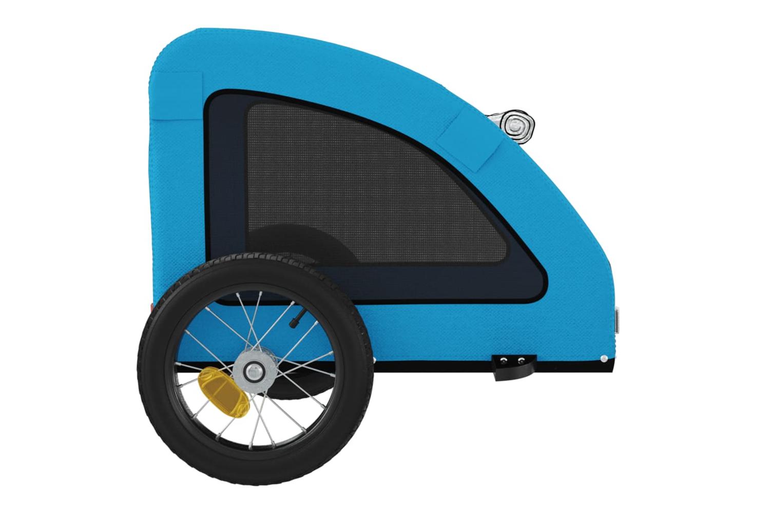 Vidaxl Pet Bike Trailer Blue Oxford Fabric And Iron-7