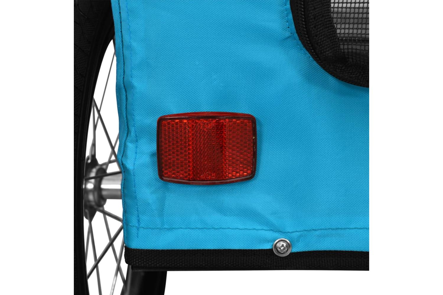 Vidaxl Pet Bike Trailer Blue Oxford Fabric And Iron-10