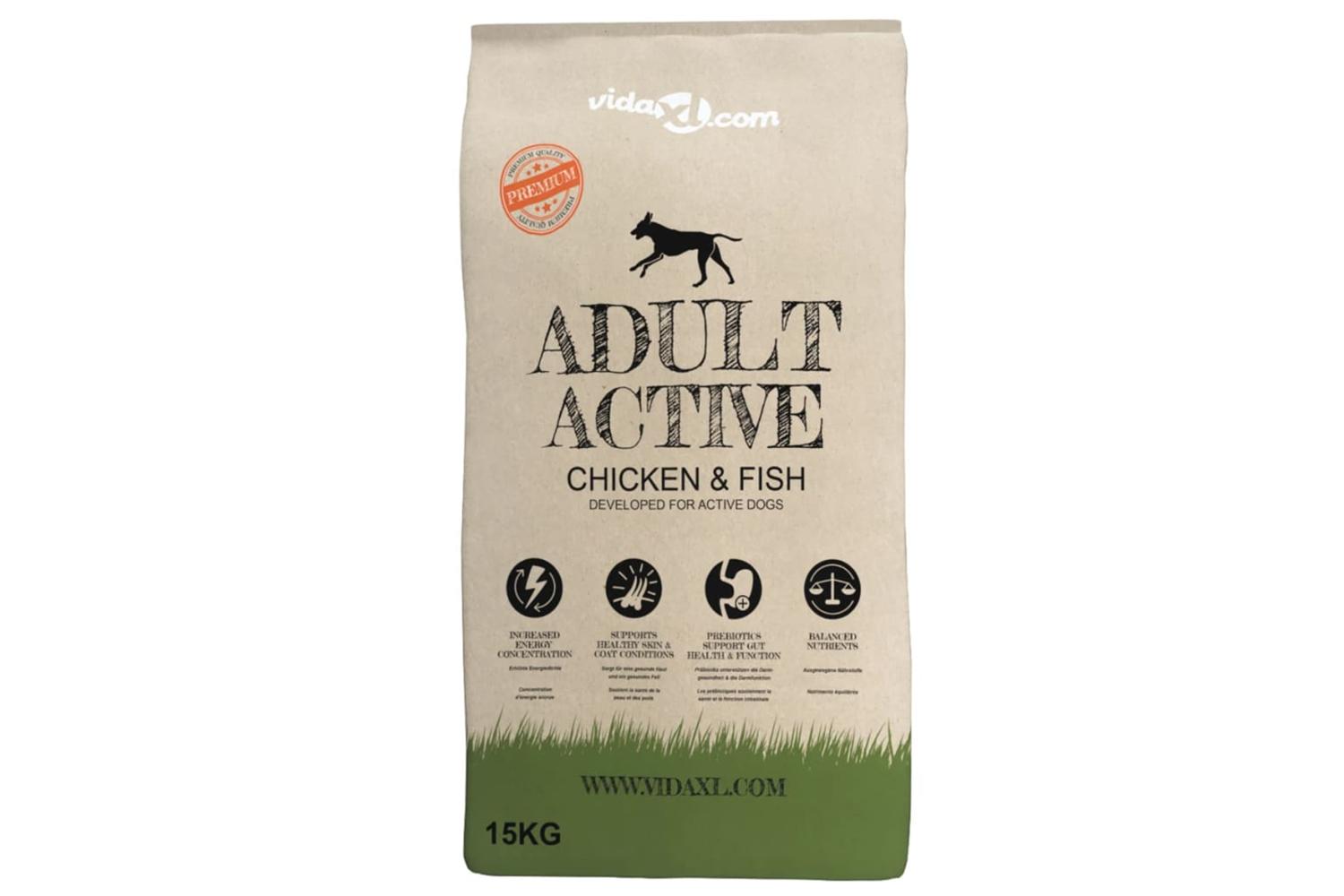 Vidaxl Premium Dry Dog Food Adult Active Chicken Fish 15 Kg-2