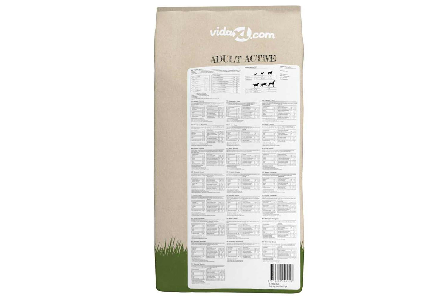 Vidaxl Premium Dry Dog Food Adult Active Chicken Fish 2 Pcs 30 Kg-4