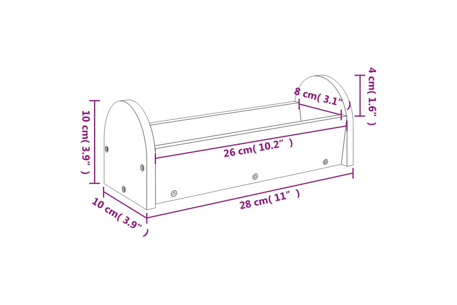 Vidaxl Rabbit Hay Feeder 28x10x10 Cm Solid Wood Fir-7