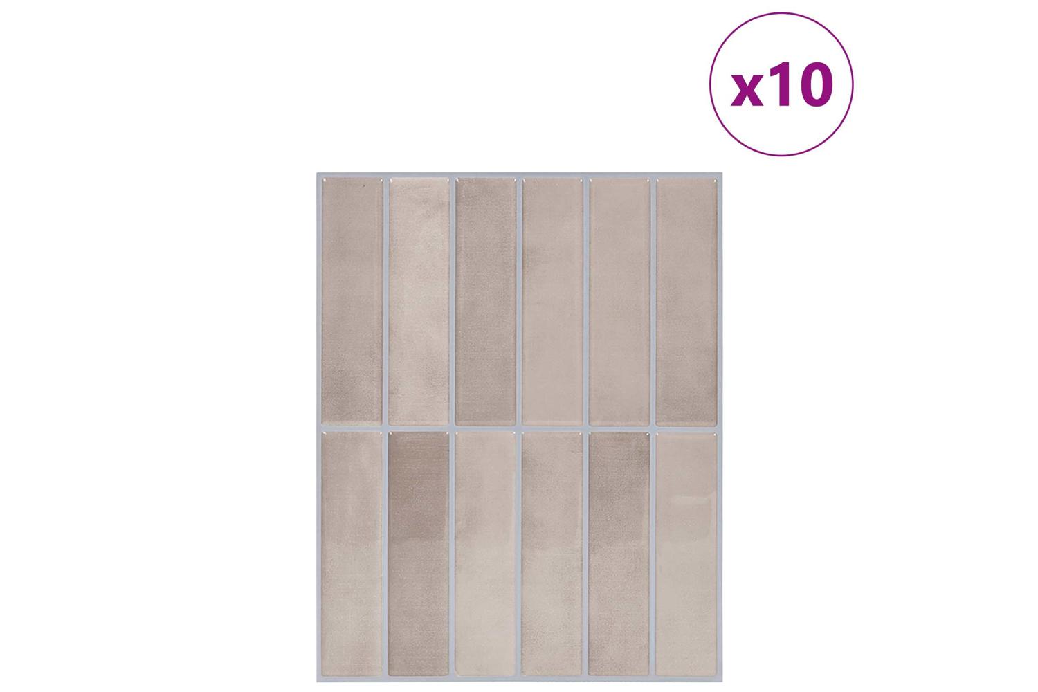 Vidaxl Rectangular Tile 10 Pcs Beige Coffee 29 X 23 X 008 Cm-2