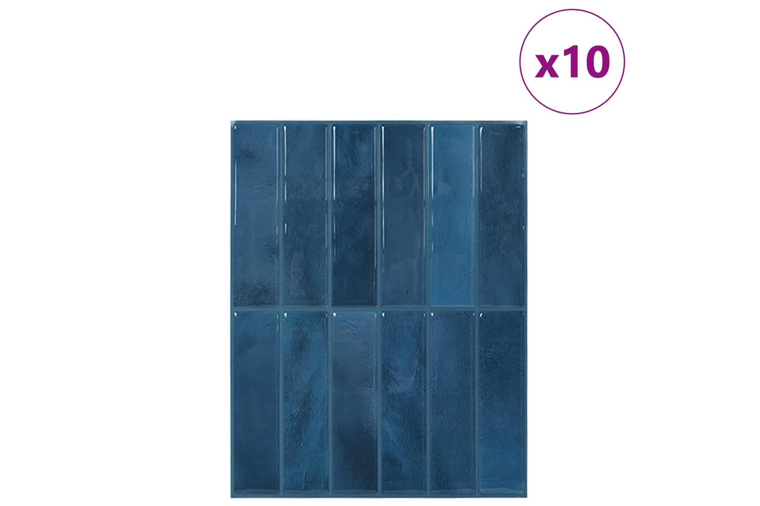 Vidaxl Rectangular Tile 10 Pcs Blue 29 X 23 X 008 Cm-2