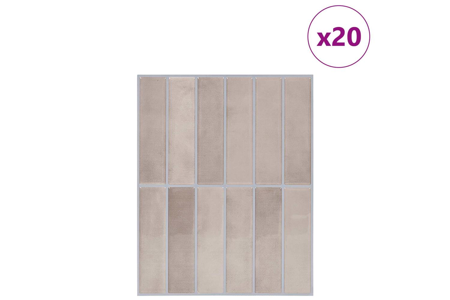 Vidaxl Rectangular Tile 20 Pcs Beige Coffee 29 X 23 X 008 Cm-2