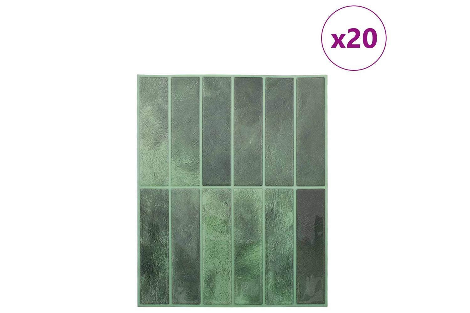 Vidaxl Rectangular Tile 20 Pcs Dark Green 29 X 23 X 008 Cm-2
