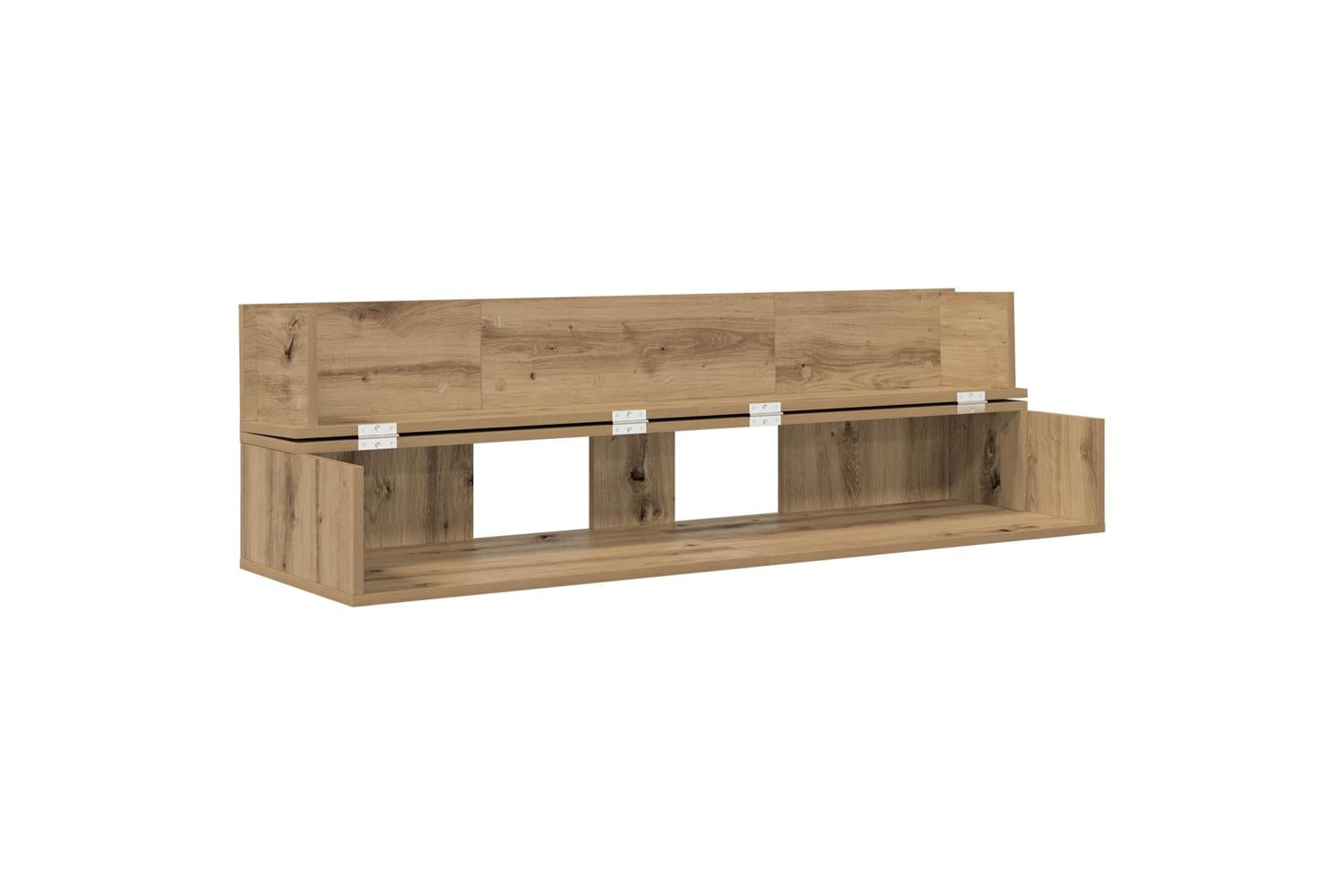 Vidaxl Studio Desk Artisan Oak 130 X 40 X 195 Cm Engineered Wood-4