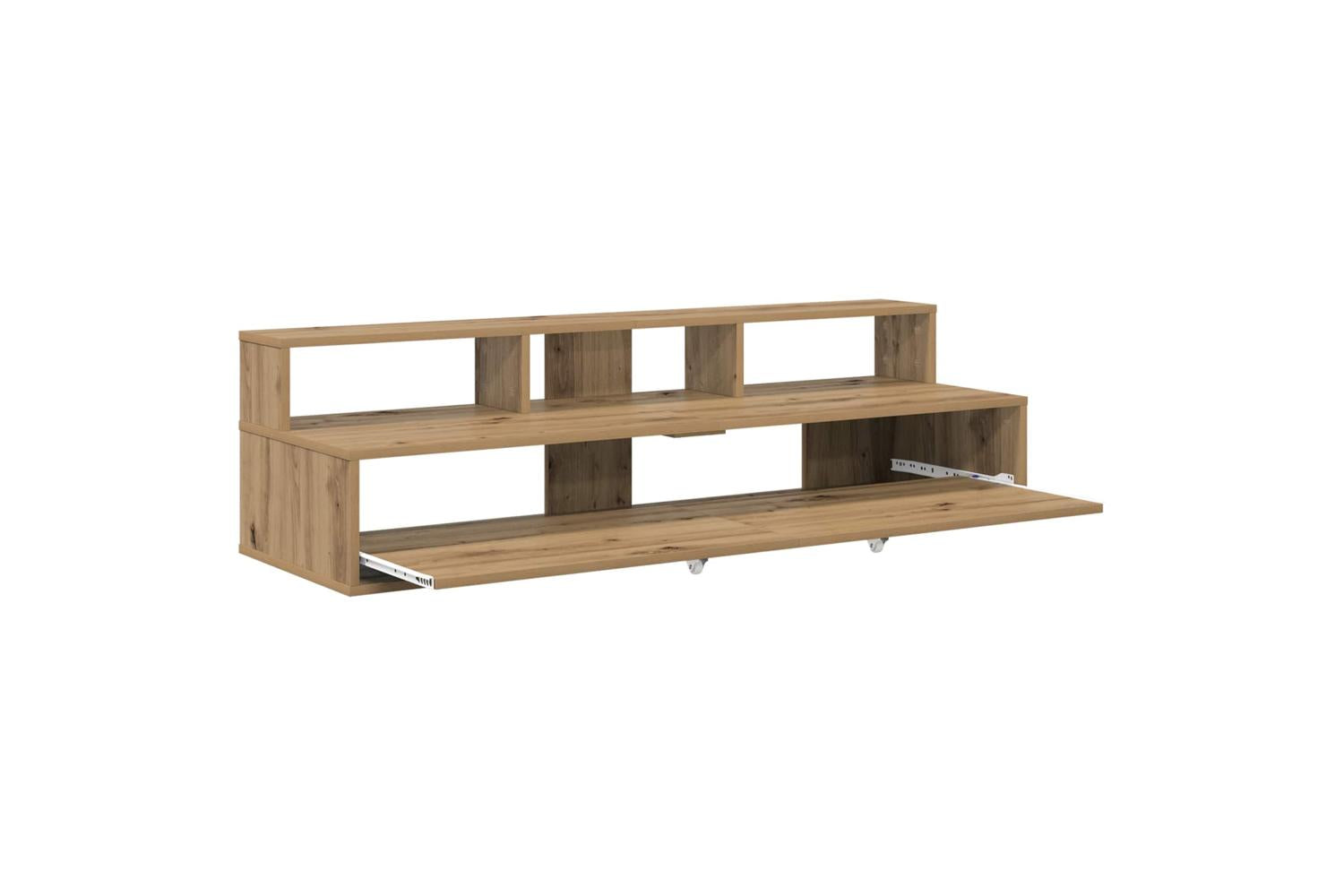Vidaxl Studio Desk Artisan Oak 130 X 425 X 36 Cm Engineered Wood-4