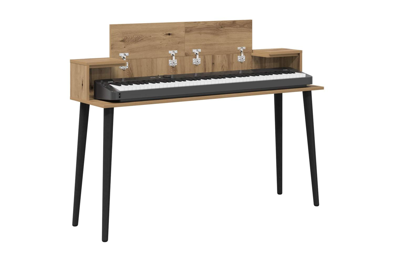 Vidaxl Studio Desk Artisan Oak 152 X 36 X 195 Cm Engineered Wood-3