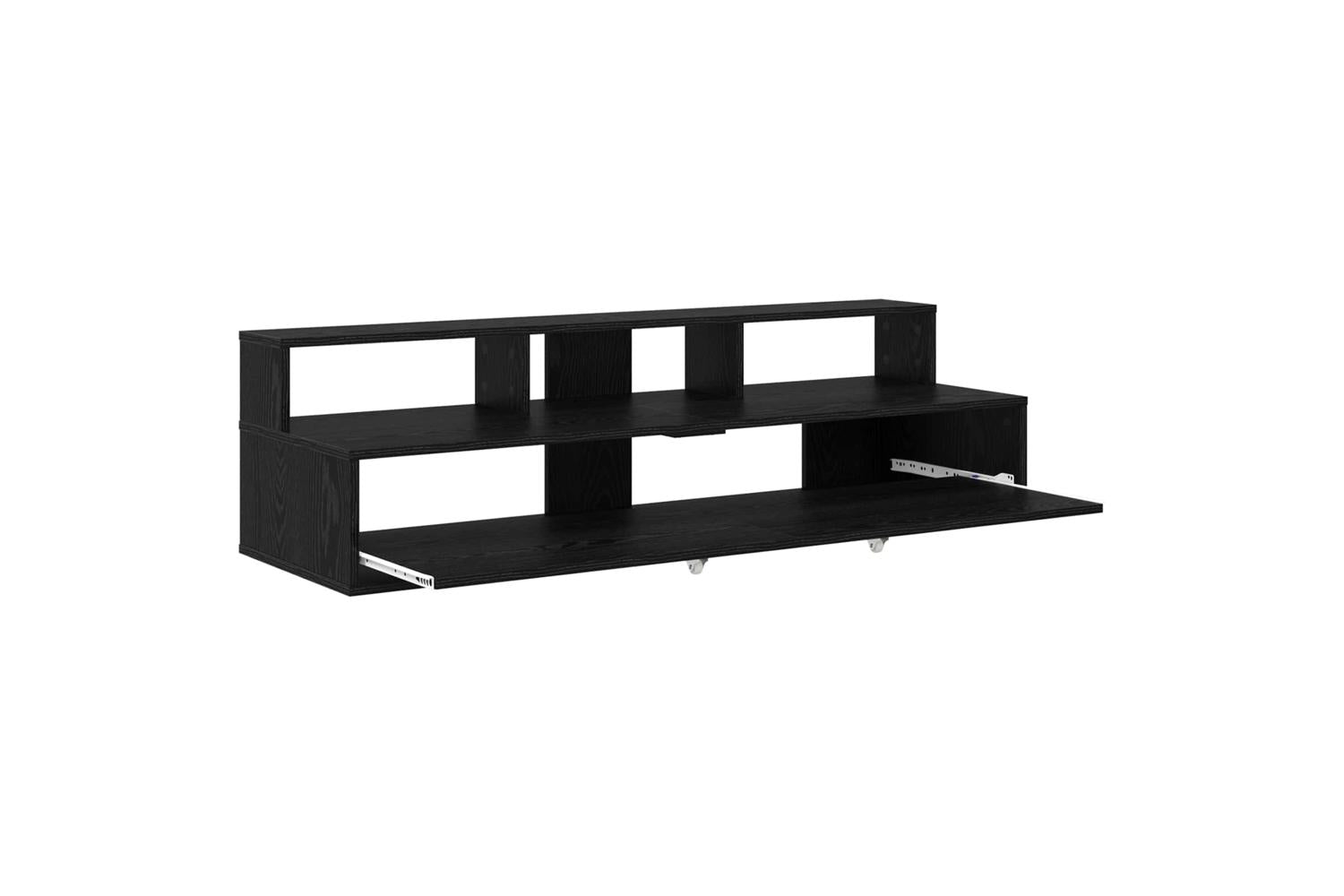Vidaxl Studio Desk Black Oak 130 X 425 X 36 Cm Engineered Wood-4