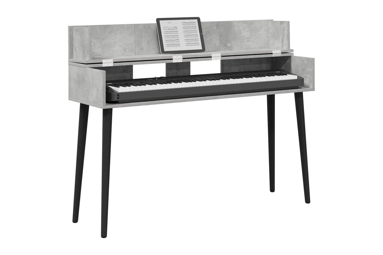 Vidaxl Studio Desk Concrete Grey 110 X 40 X 195 Cm Engineered Wood-3