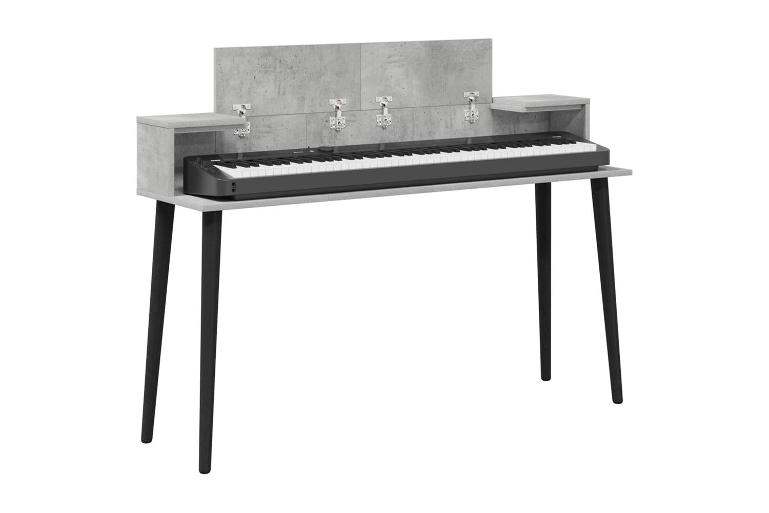 Vidaxl Studio Desk Concrete Grey 130 X 36 X 195 Cm Engineered Wood-3