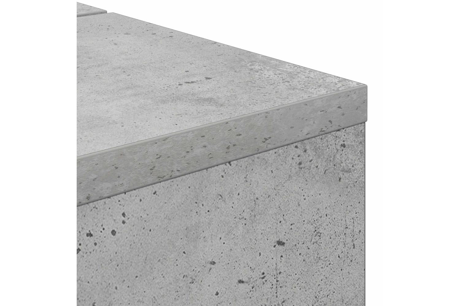 Vidaxl Studio Desk Concrete Grey 130 X 40 X 195 Cm Engineered Wood-8