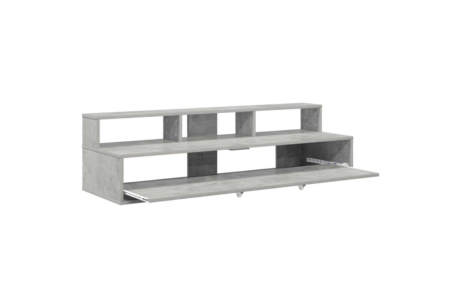 Vidaxl Studio Desk Concrete Grey 130 X 425 X 36 Cm Engineered Wood-4