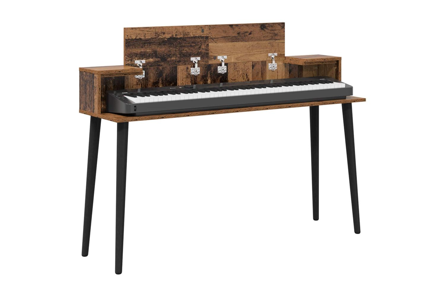 Vidaxl Studio Desk Oak Wood 130 X 36 X 195 Cm Engineered Wood-3