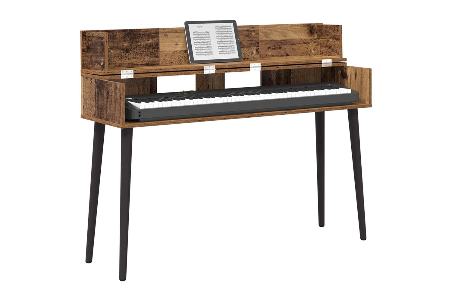 Vidaxl Studio Desk Oak Wood 152 X 40 X 195 Cm Engineered Wood-3