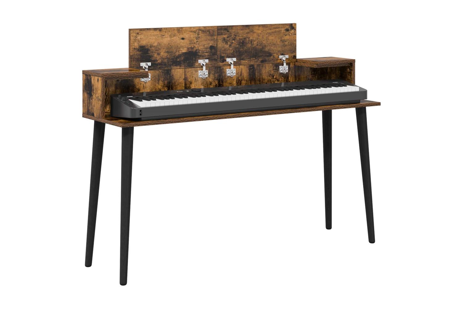 Vidaxl Studio Desk Smoked Oak 110 X 36 X 195 Cm Engineered Wood-3