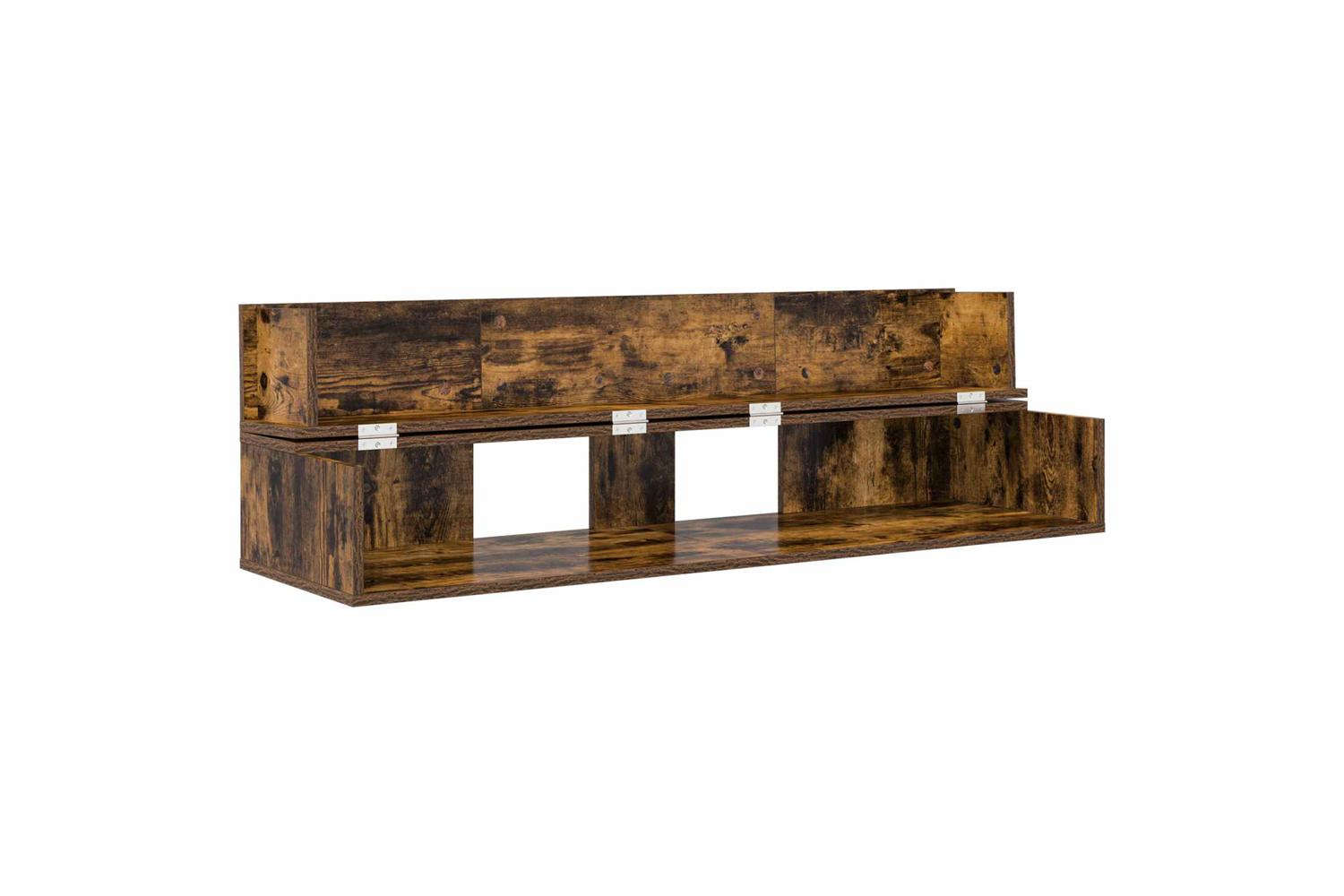 Vidaxl Studio Desk Smoked Oak 130 X 40 X 195 Cm Engineered Wood-4