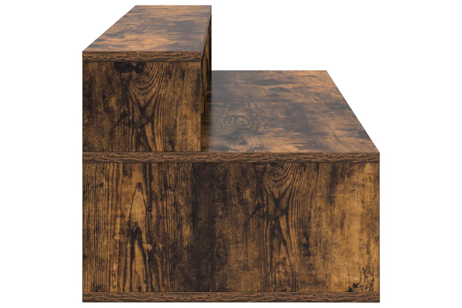 Vidaxl Studio Desk Smoked Oak 130 X 425 X 36 Cm Engineered Wood-6