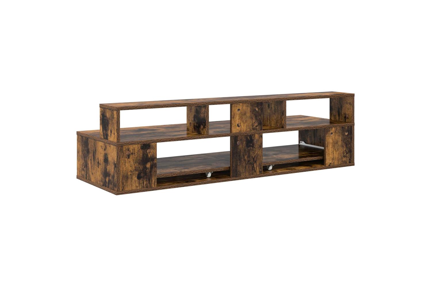 Vidaxl Studio Desk Smoked Oak 130 X 425 X 36 Cm Engineered Wood-7