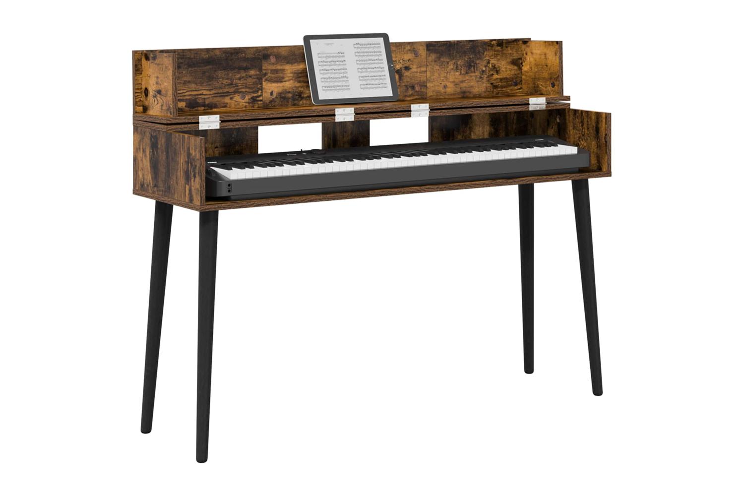 Vidaxl Studio Desk Smoked Oak 152 X 40 X 195 Cm Engineered Wood-3