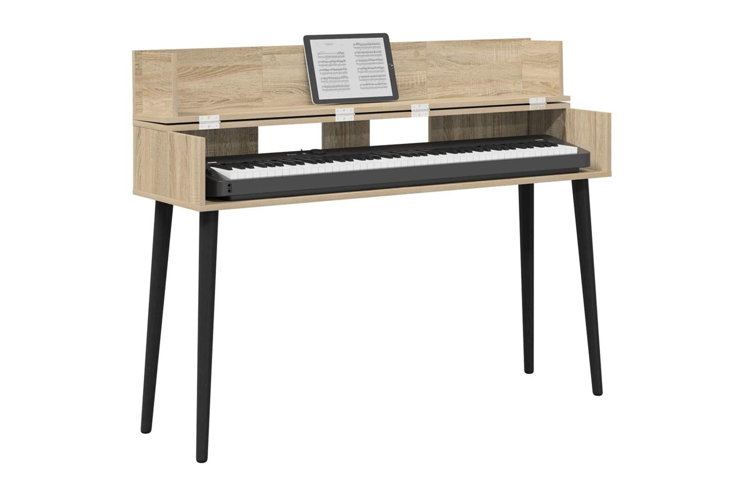 Vidaxl Studio Desk Sonoma Oak 130 X 40 X 195 Cm Engineered Wood-3