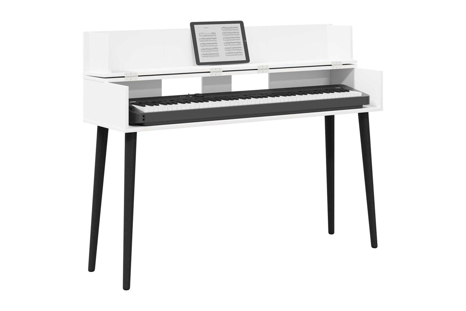 Vidaxl Studio Desk White 152 X 40 X 195 Cm Engineered Wood-3