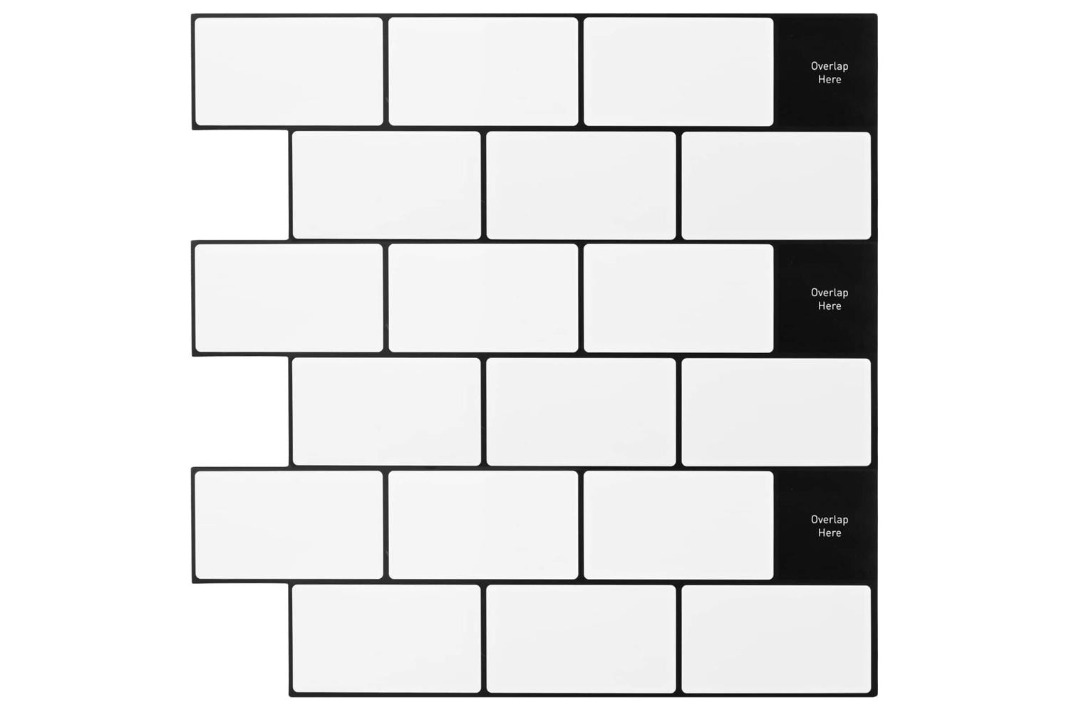 Vidaxl Subway Tile 10 Pcs White Black 30 X 30 Cm Polyurethane And Pet