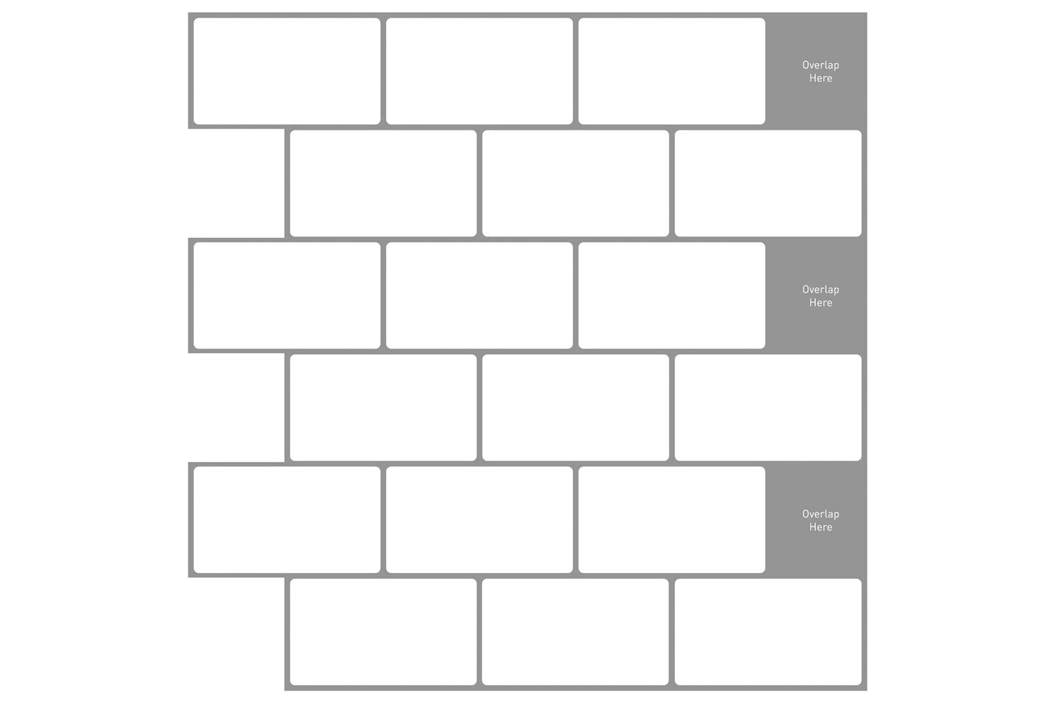 Vidaxl Subway Tile 10 Pcs White Grey 30 X 30 Cm Polyurethane And Pet