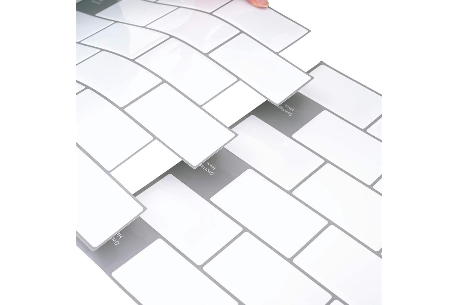 Vidaxl Subway Tile 10 Pcs White Grey 30 X 30 Cm Polyurethane And Pet-7