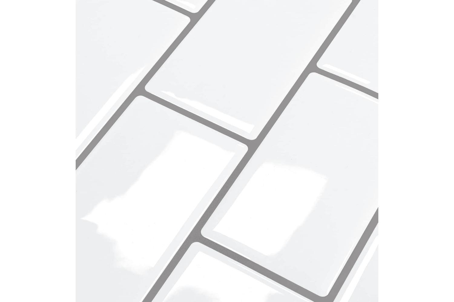 Vidaxl Subway Tile 10 Pcs White Grey 30 X 30 Cm Polyurethane And Pet-9