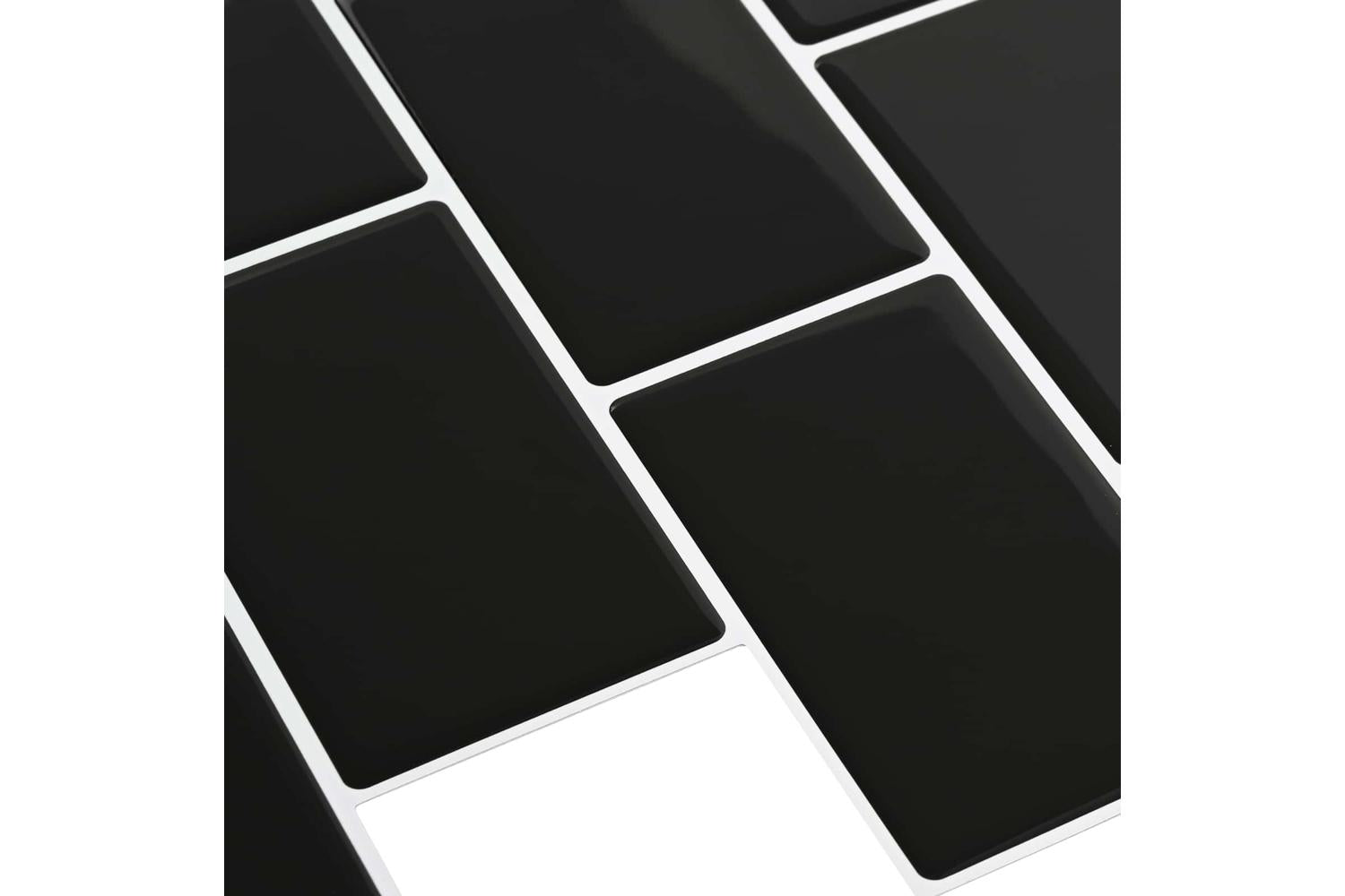 Vidaxl Subway Tile 20 Pcs Black 30 X 30 Cm Polyurethane And Pet-4
