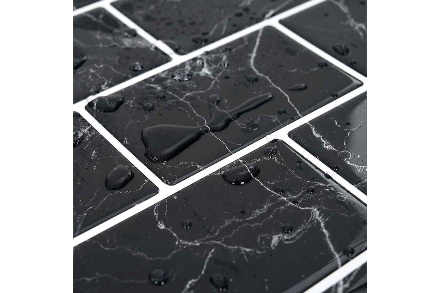 Vidaxl Subway Tile 20 Pcs Black Marble 30 X 30 Cm Polyurethane And Pet-8