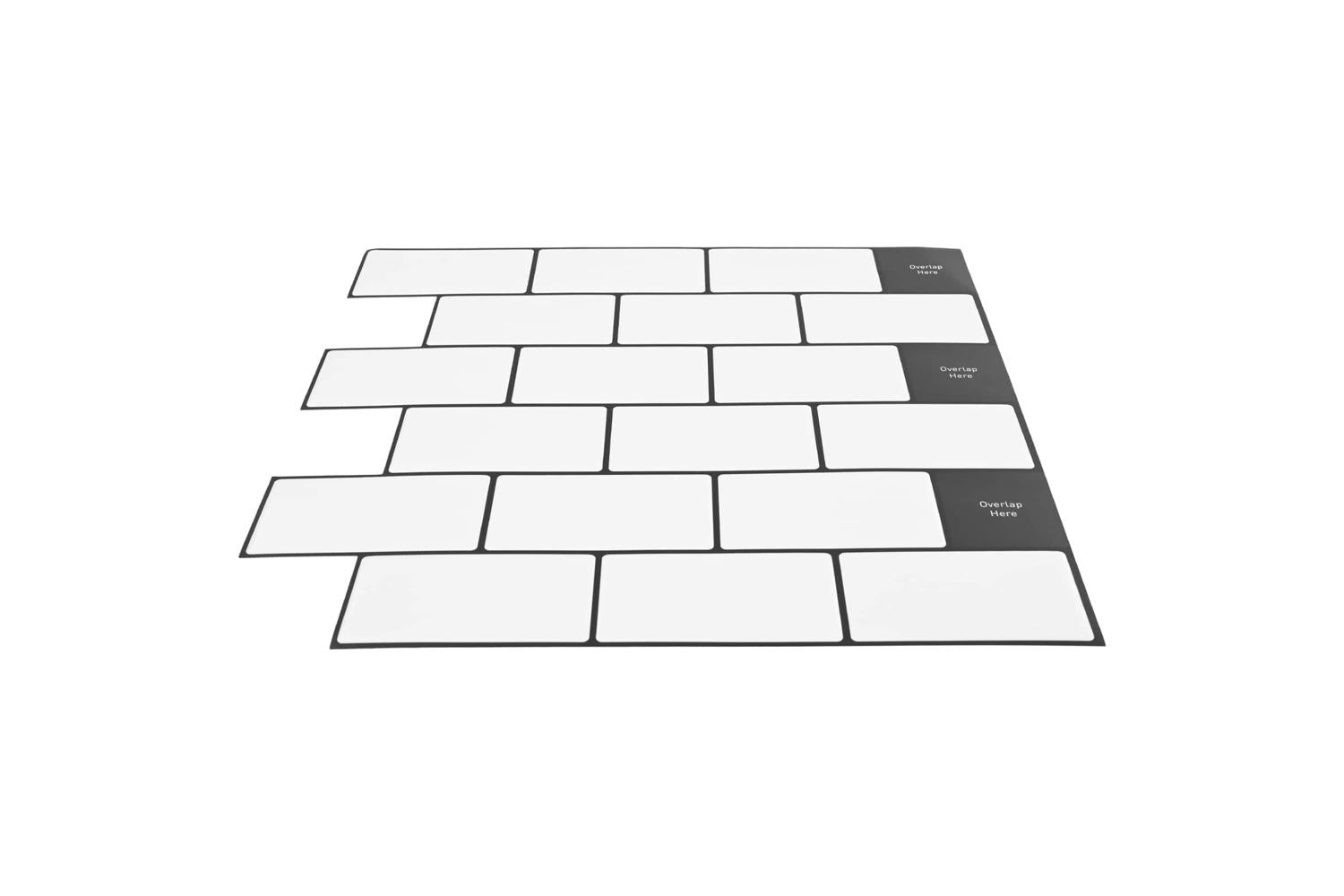 Vidaxl Subway Tile 20 Pcs White Black 30 X 30 Cm Polyurethane And Pet-3