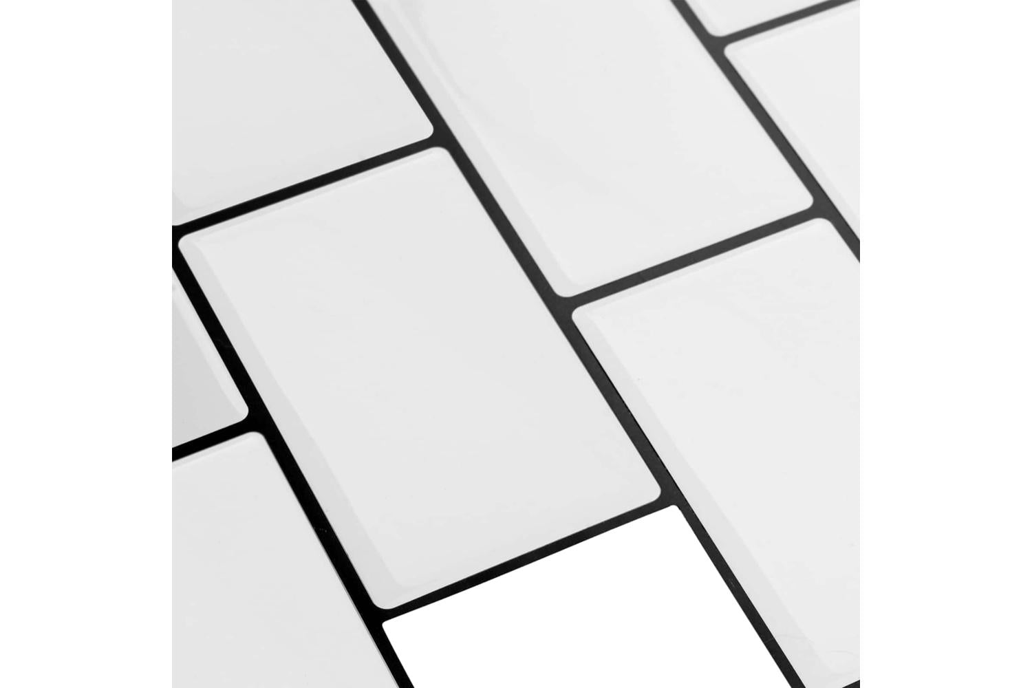 Vidaxl Subway Tile 20 Pcs White Black 30 X 30 Cm Polyurethane And Pet-4