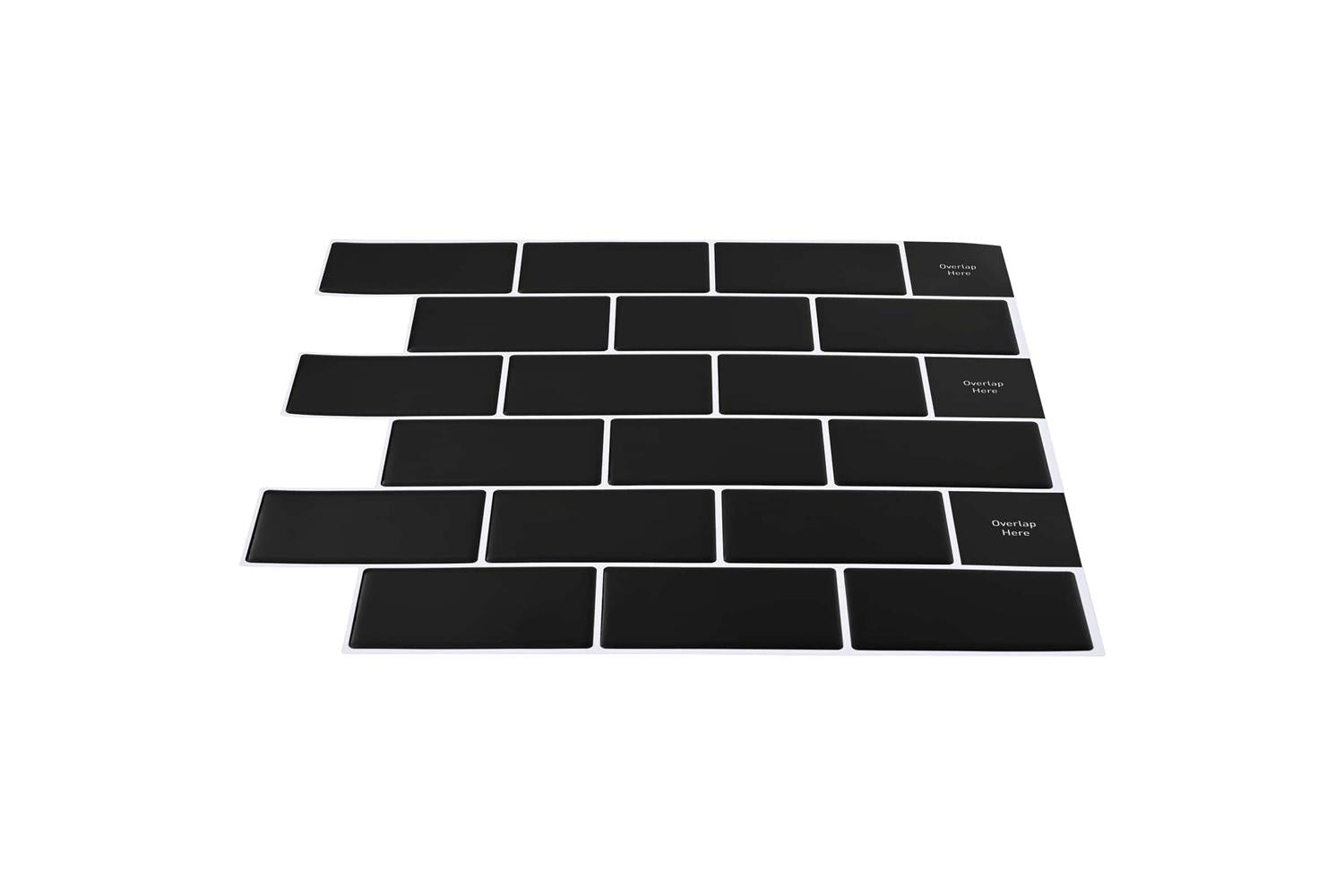Vidaxl Subway Tile 50 Pcs Black 30 X 30 Cm Polyurethane And Pet-3