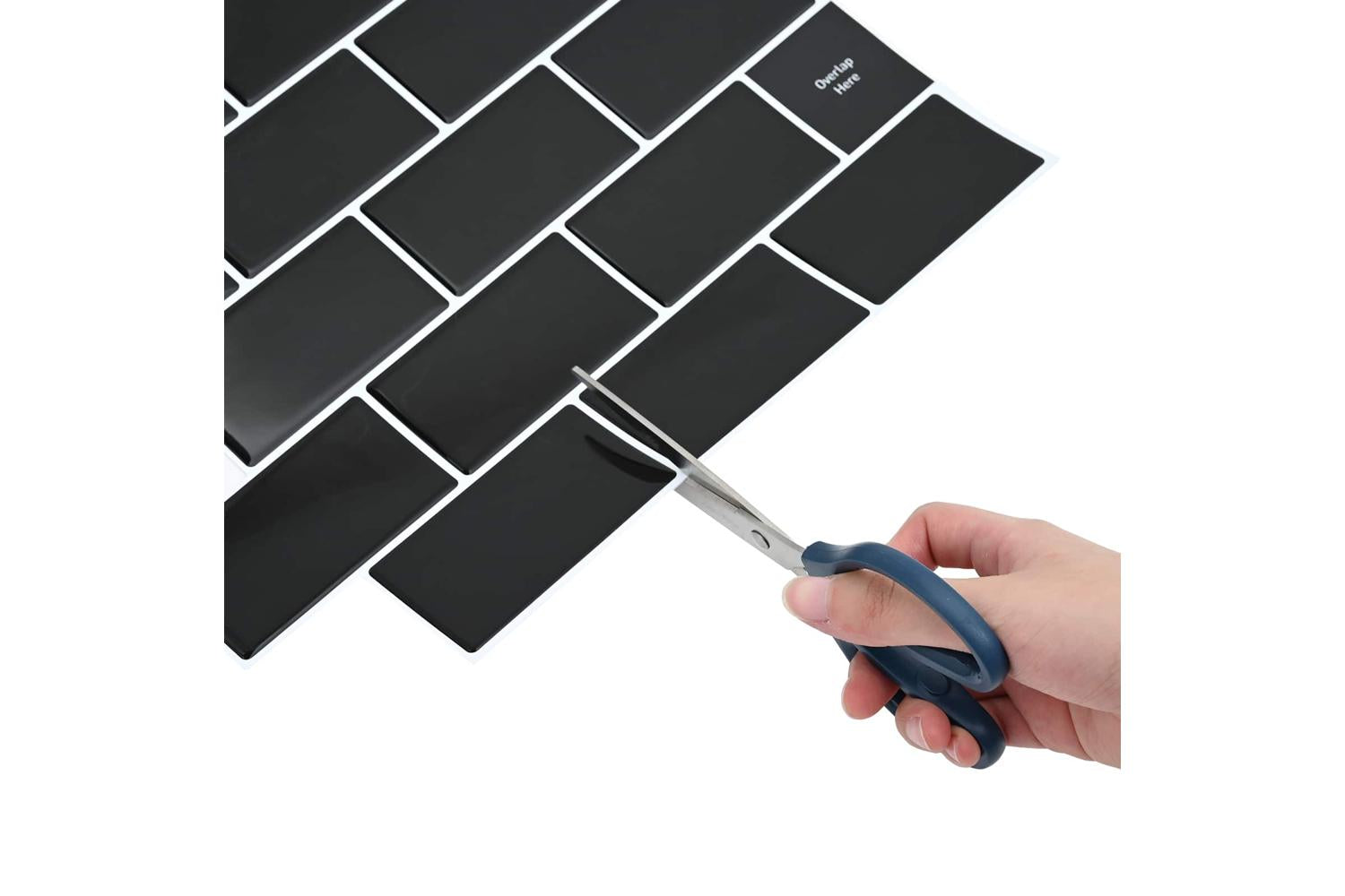 Vidaxl Subway Tile 50 Pcs Black 30 X 30 Cm Polyurethane And Pet-5