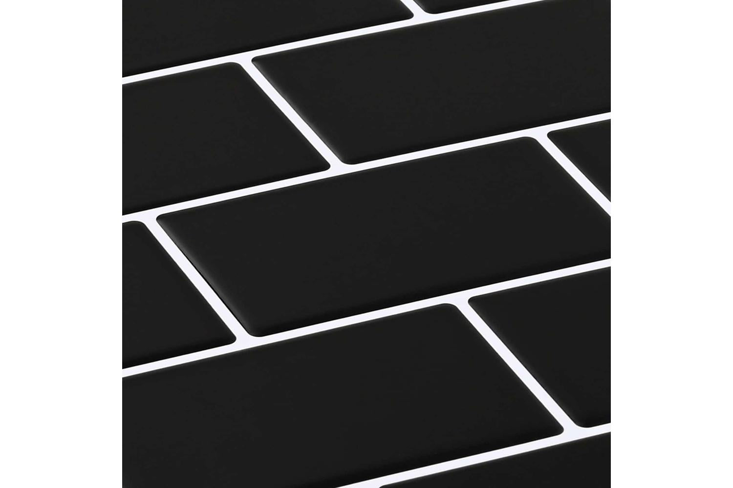 Vidaxl Subway Tile 50 Pcs Black 30 X 30 Cm Polyurethane And Pet-9