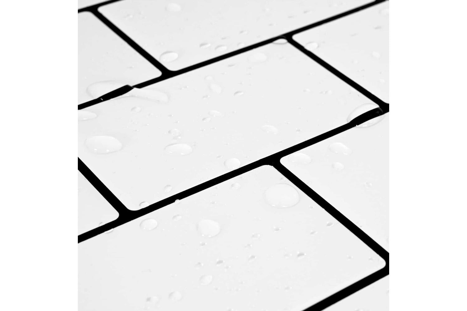 Vidaxl Subway Tile 50 Pcs White Black 30 X 30 Cm Polyurethane And Pet-8