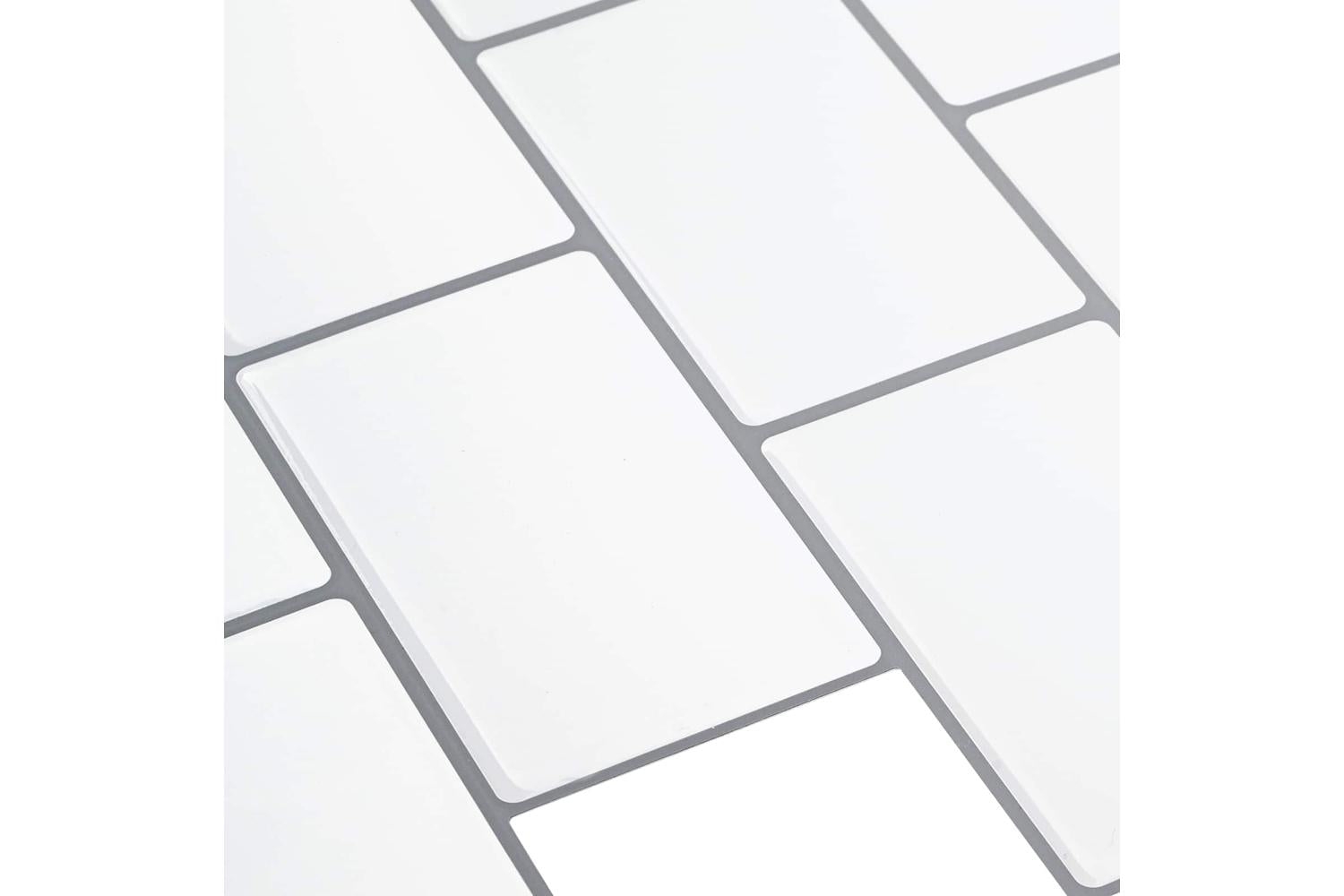 Vidaxl Subway Tile 50 Pcs White Grey 30 X 30 Cm Polyurethane And Pet-4