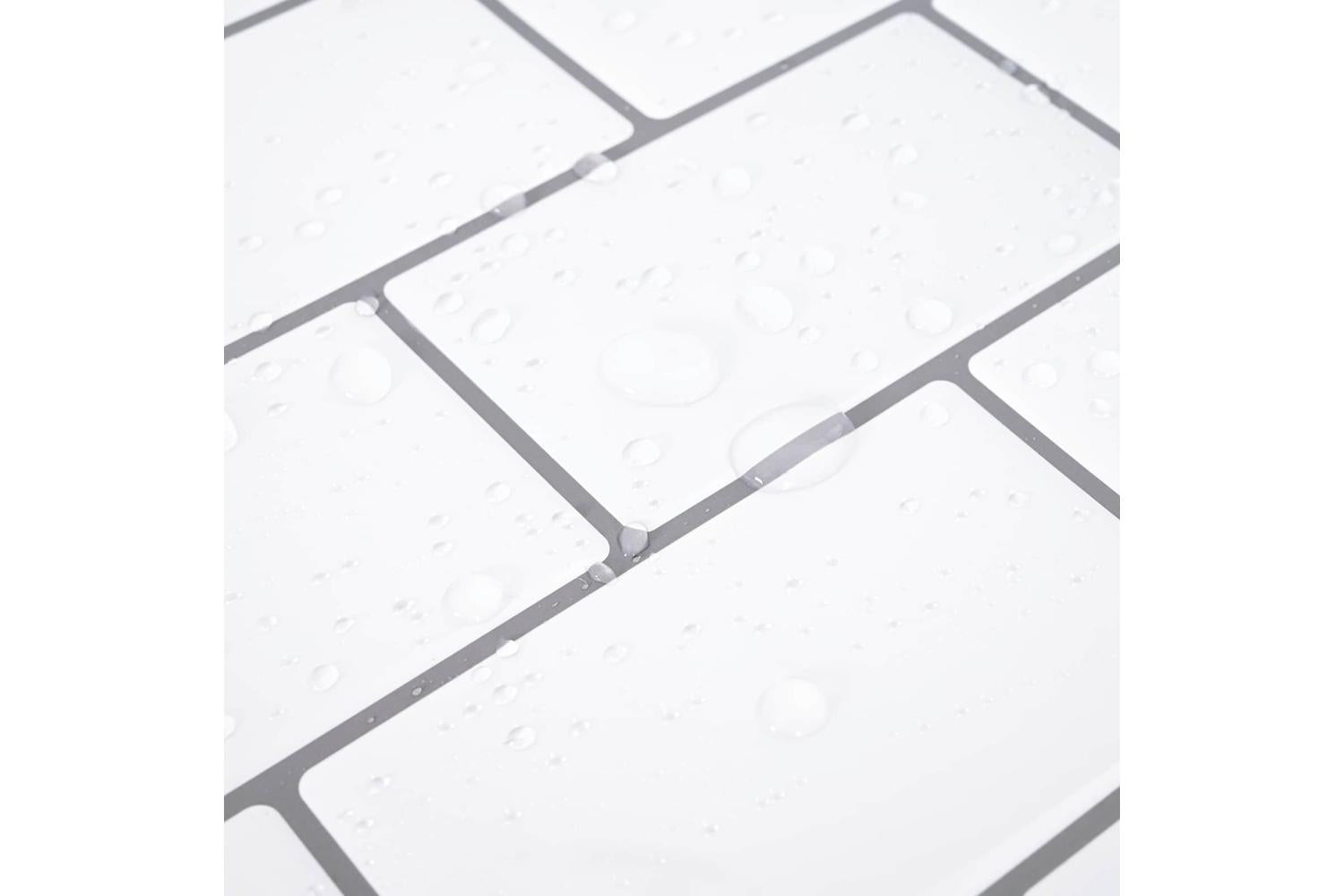 Vidaxl Subway Tile 50 Pcs White Grey 30 X 30 Cm Polyurethane And Pet-8