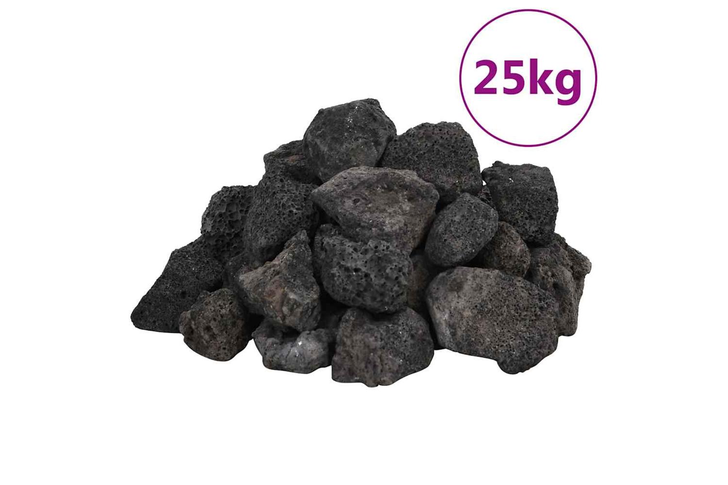 Vidaxl Volcanic Rocks 25 Kg Black 3-5 Cm
