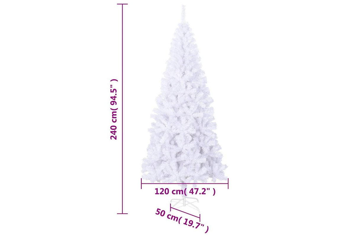 Vidaxl Artificial Christmas Tree L 240 Cm White-7