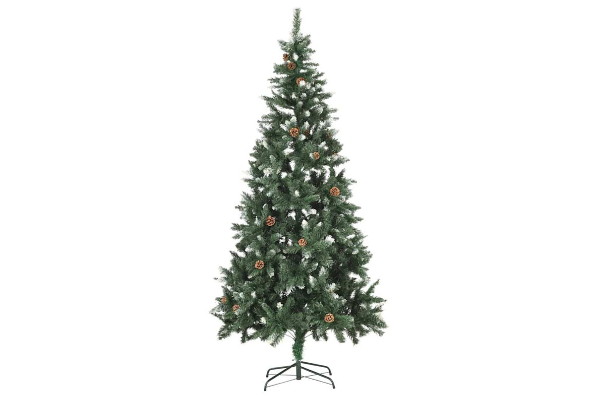 Vidaxl Artificial Christmas Tree With Pineconeswhite Glitter 210 Cm-2