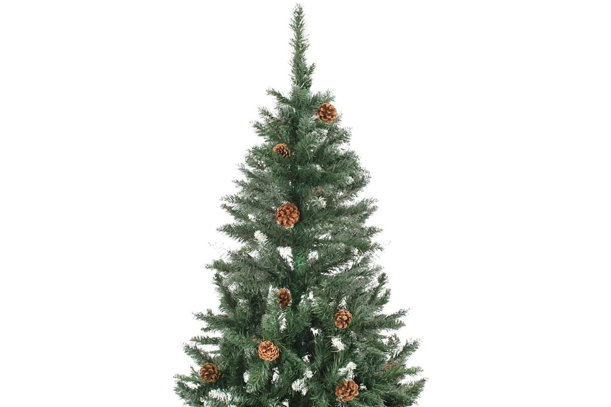 Vidaxl Artificial Christmas Tree With Pineconeswhite Glitter 210 Cm-3