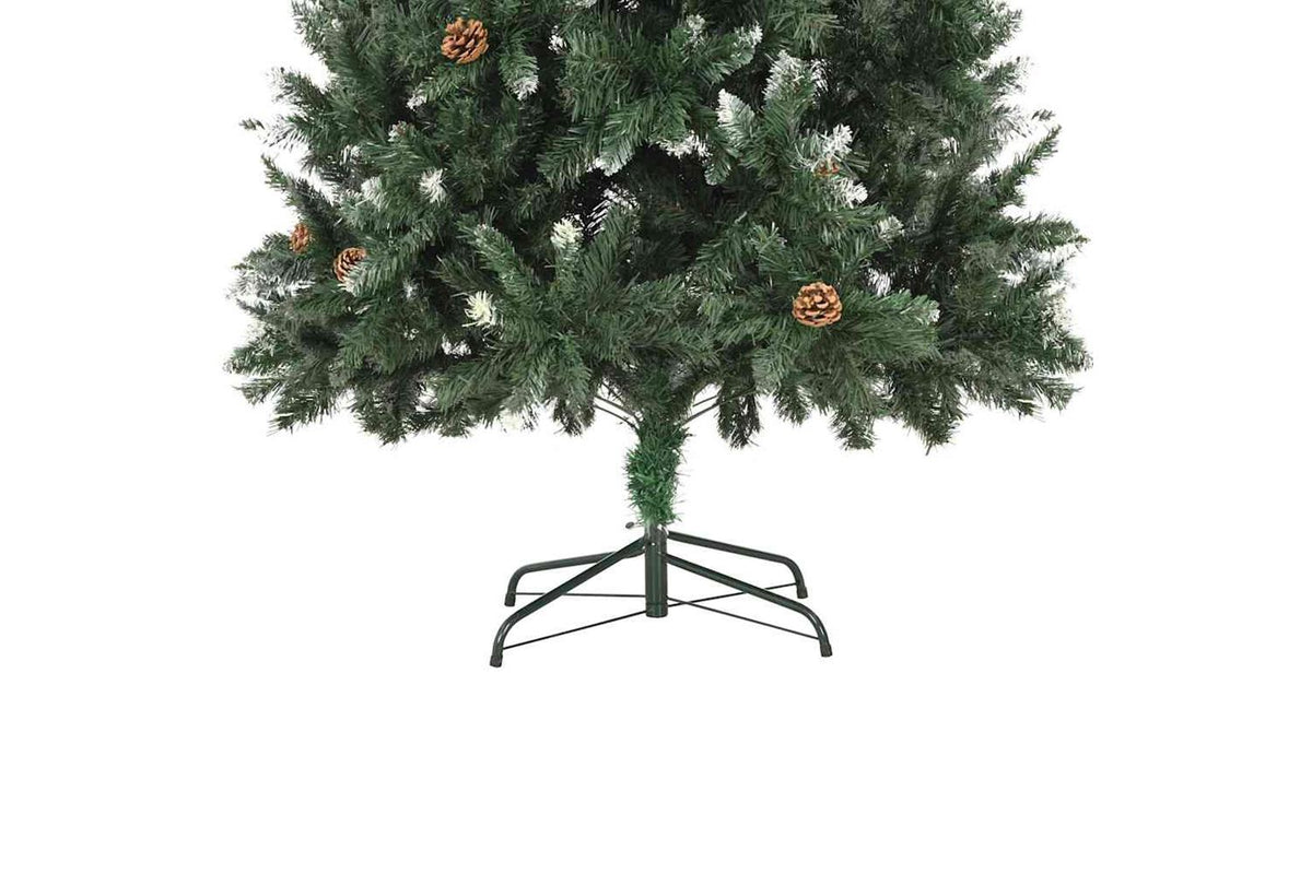 Vidaxl Artificial Christmas Tree With Pineconeswhite Glitter 210 Cm-6