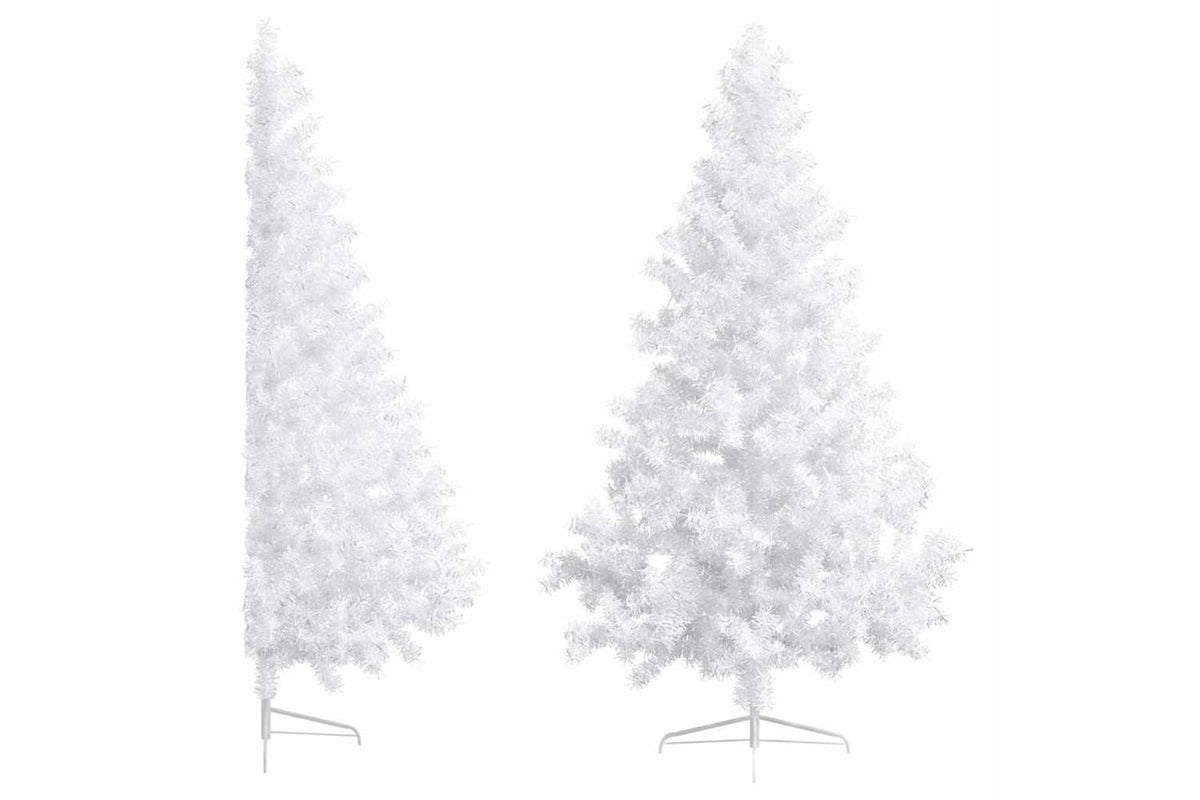 Vidaxl Artificial Half Pre-lit Christmas Tree Ball Set White 210 Cm-3
